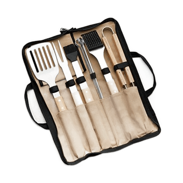 Wood-Handled BBQ Tool Set, 9-Pc.