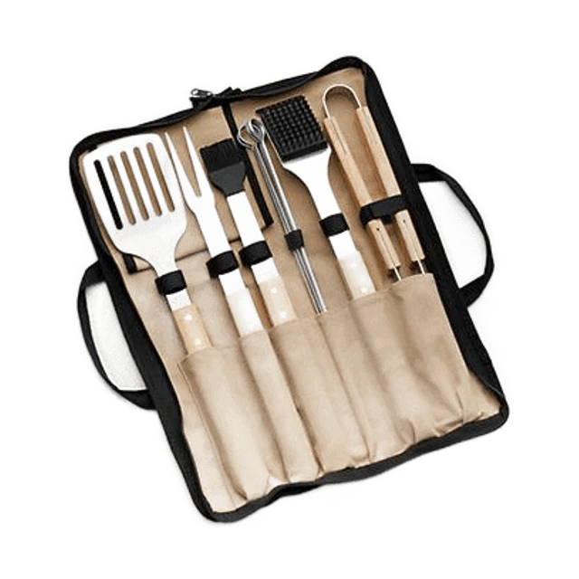 Wood-Handled BBQ Tool Set, 9-Pc.