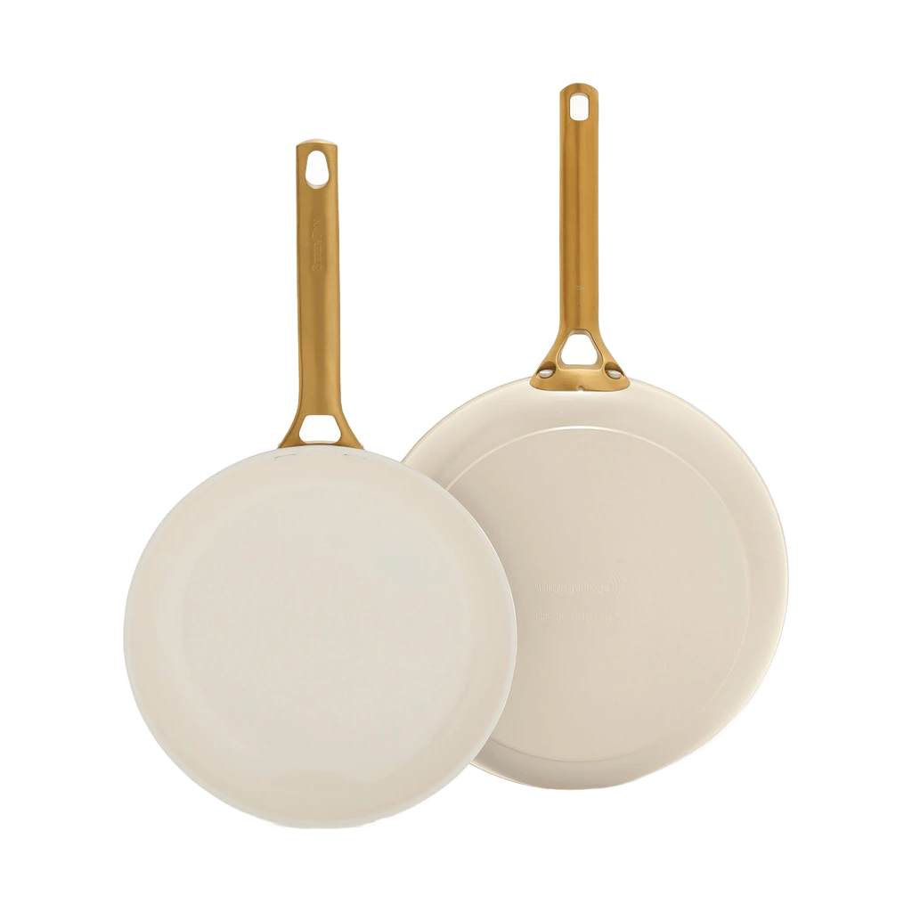 GreenPan Reserve Pro Frypan Set, 10” + 12” — Cream