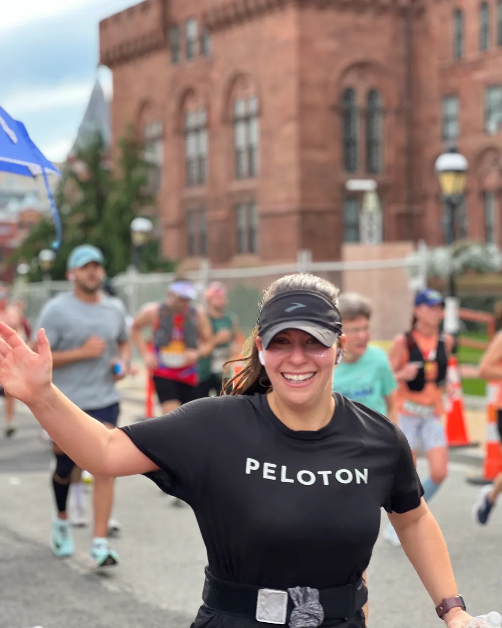 Leah running the Marine Corps Marathon in Washington, DC.