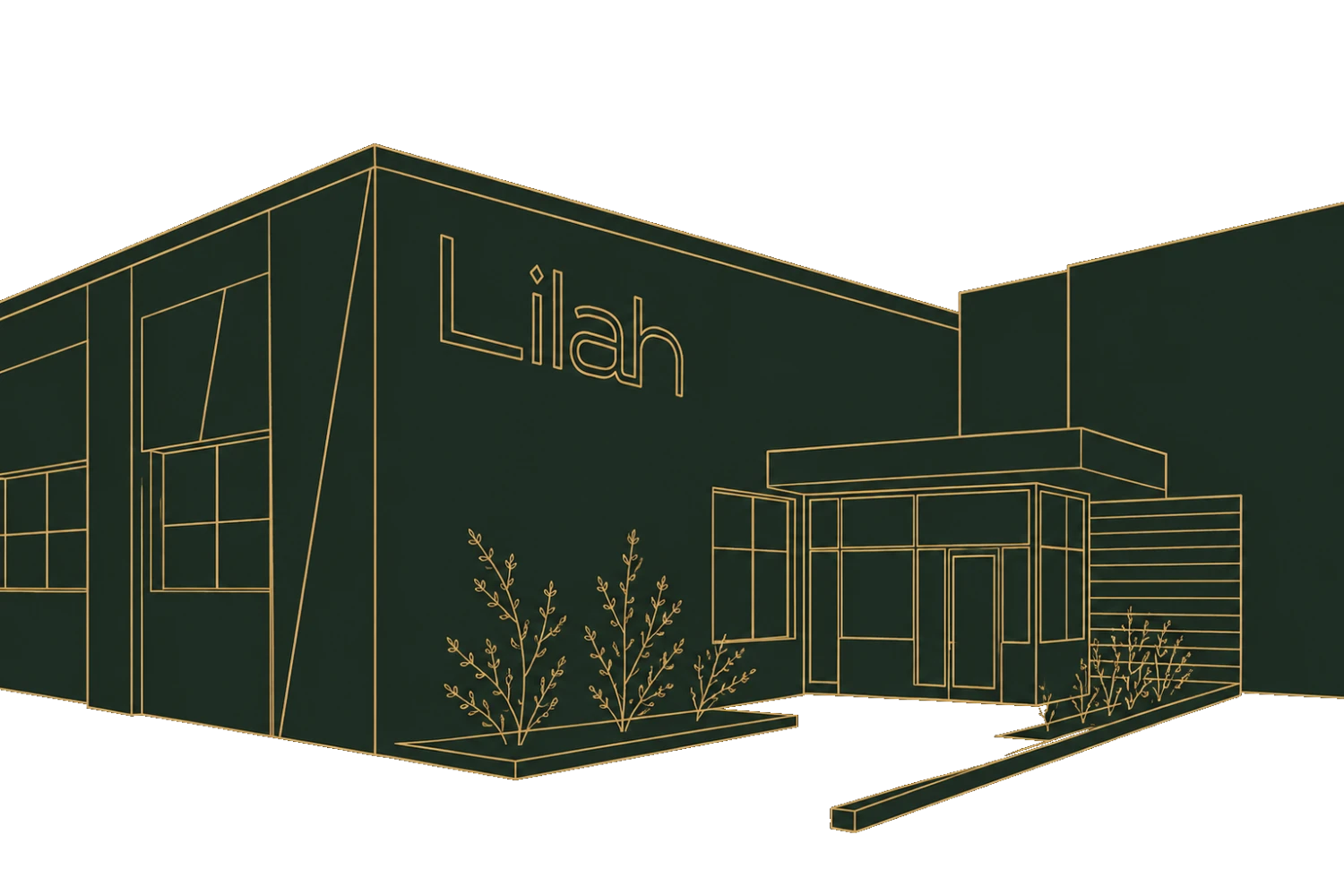 A line drawing of Lilah, Philadelphia, Pennsylvania